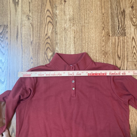 Orvis leather elbow patches 100% cotton pullover mock turtleneck gorpcore - Picture 10 of 12
